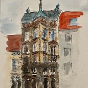 My project for course: Architectural Sketching with Watercolor and Ink. Sketching, Drawing, Watercolor Painting, Architectural Illustration, Sketchbook & Ink Illustration project by ntc9nfybbs - 12.04.2023
