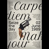 Carpe diem - Dead Poets Society poster design. Graphic Design, Poster Design, T, and pograph project by andrei_illustrates - 10.29.2023