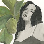 Chloe with Pothos 2. Traditional illustration project by Rebecca Jasso - 12.04.2023
