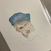 Meu projeto do curso: Retrato em aquarela a partir de uma fotografia. Traditional illustration, Watercolor Painting, and Portrait Drawing project by Karla Ouverney - 12.05.2023