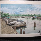 My project for course: Watercolor Techniques for Painting Seascapes. Pintura, Pintura em aquarela e Ilustração naturalista projeto de devavrat_mathur - 05.12.2023