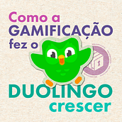 Posts estilo carrossel para Instagram [Duolingo e gamificação]. Graphic Design project by Jonas Borges de Castro - 10.31.2023