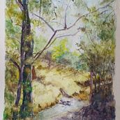 Mi proyecto del curso: Paisajes naturales en acuarela. Projekt z dziedziny  Malarstwo,  Sztuki piękne i Malowanie akwarelą użytkownika Graciela Ines Besteiro de Di Camillo - 28.10.2023