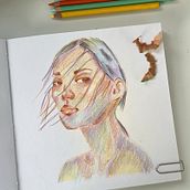 Mi proyecto del curso: Dibujo de retratos llamativos con lápices de colores. Drawing, Portrait Drawing, Sketchbook, and Colored Pencil Drawing project by Irene Rueda - 12.06.2023