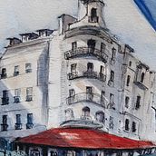 Mon projet du cours : Dessin architectural à l’aquarelle et à l’encre. Un proyecto de Bocetado, Dibujo, Pintura a la acuarela, Ilustración arquitectónica, Sketchbook e Ilustración con tinta de Délice dart - 06.12.2023