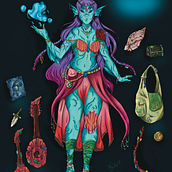 Triton of the Deep Ocean. Design de personagens, Ilustração digital, e Concept Art projeto de Tatiana Lai - 20.02.2023