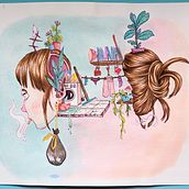 My project for course: Surreal Illustration with Watercolor and Ink. Un progetto di Illustrazione tradizionale, Belle arti, Pittura, Disegno e Pittura ad acquerello di Mai Sela - 09.12.2023