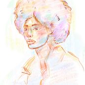 My project for course: Vibrant Portrait Drawing with Colored Pencils. Drawing, Portrait Drawing, Sketchbook, and Colored Pencil Drawing project by Maxime Bergeron - 12.09.2023