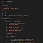 Control de stock. Un projet de Programmation de Juaury Fuenmayor - 10.12.2023