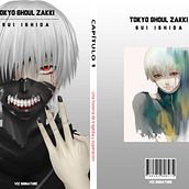 Re diseño de portada y contraportada del manga Tokyo Ghoul para la asignatura de Diseño Integrado. Un proyecto de Diseño, Ilustración editorial y Dibujo digital de Luciano Guerrero Jeria - 04.10.2021