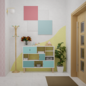 Diseño de interior estilo "Retro". Architecture, Design, Interior Design, 3D Modeling, 3D Design & Interior Decoration project by Mariam Grezzana - 10.19.2023
