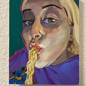 Noodle Girl.. Traditional illustration, Fine Arts, Painting, and Oil Painting project by marta guijarro martinez - 12.13.2023