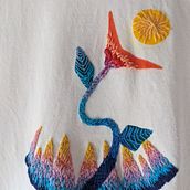 My project for course: Embroidery and Fabric Painting for Beginners. Un progetto di Pittura, Pattern design, Ricamo, DIY, Upc, cling e Textile Design di Minkx B - 13.12.2023