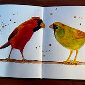 My project for course: Artistic Watercolor Techniques for Illustrating Birds. Un projet de Illustration traditionnelle, Aquarelle, Dessin réaliste et Illustration naturaliste de Denise Nyenhuis - 13.12.2023