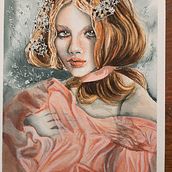 SECOND Project for Illustrated Portrait in Watercolor. Traditional illustration project by Amy P - 12.15.2023
