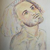 Mon projet du cours : Dessin de portraits expressifs aux crayons de couleur . Drawing, Portrait Drawing, Sketchbook, and Colored Pencil Drawing project by Sandrine Lange Jeauffroy - 12.16.2023
