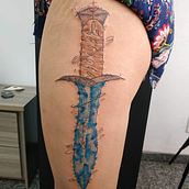 Meu projeto do curso: Técnicas de tatuagem com estilo aquarela: crie arte na pele. Projekt z dziedziny Trad, c, jna ilustracja,  Malarstwo, Malowanie akwarelą i Projektowanie tatuaż użytkownika Taynan Carvalho - 16.12.2023