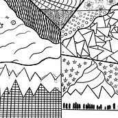 Abstract Black and White Color Book pages. Design, Arts, and Crafts project by Luna Dann - 12.16.2023