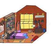 A small apartment.. Drawing, Digital Illustration, Concept Art, and Digital Drawing project by Fernanda Ángel - 12.17.2023