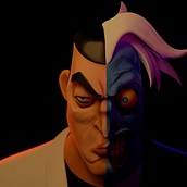 Two-face Animated Series. Un projet de Modélisation 3D, Sculpture, Design , Conception de personnages , et Conception de personnages 3D de Pedro Henrique de Souza Menezes - 18.12.2023