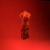Qipao. 3D, Costume Design, 3D Modeling, Concept Art, 3D Design, and Textile Design project by Cristina Pelayo Álvarez - 12.14.2023