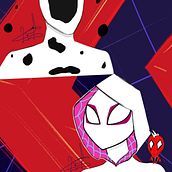 Fanart The Spot & Spider-Gwen (Spiderman Across the Spider-Verse). Projekt z dziedziny Ilustracja c i frowa użytkownika June López - 28.08.2023