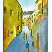 Mi proyecto del curso: Paisajes urbanos en acuarela. Fine Arts, Watercolor Painting, and Architectural Illustration project by Joan Rosselló - 12.19.2023