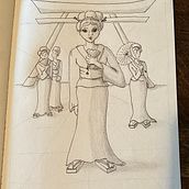 My project for course: Basic Principles of Drawing People from Imagination. Traditional illustration, Fine Arts, Sketching, Pencil Drawing, Drawing, Artistic Drawing, and Figure Drawing project by Fiona Gazzard - 12.21.2023