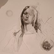 Mi proyecto del curso: Retrato con técnicas mixtas: captura emociones y expresiones. Fine Arts, Pencil Drawing, Drawing, Portrait Drawing, Realistic Drawing, and Artistic Drawing project by Palma Mendoza González - 12.21.2023
