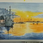 Puesta de sol. Un projet de Aquarelle de enavidal - 15.12.2023