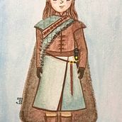 Mi proyecto del curso: Dibujo fan art con acuarela y lápices de colores. Arya Stark. Traditional illustration, and Watercolor Painting project by Gab Al - 12.19.2023