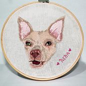 Needle painting Nina. Embroider, Naturalistic Illustration, and Textile Design project by Daniela Garay - 12.22.2023