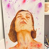 Meu projeto do curso: Retrato experimental: combine tinta a óleo, acrílica e spray. Un progetto di Belle arti, Pittura acrilica, Pittura ad olio e Pittura di sandra.mega - 23.12.2023