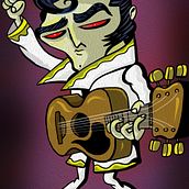 Zombie Elvis. Traditional illustration project by Ricardo Jottas - 03.03.2023
