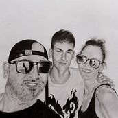 Famlily selfie. Ilustração tradicional projeto de Toni Martinez Morales - 24.12.2023