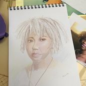 My project for course: Vibrant Portrait Drawing with Colored Pencils. Drawing, Portrait Drawing, Sketchbook, and Colored Pencil Drawing project by Mandy Webster - 12.25.2023