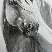 Mon projet du cours : Portraits expressifs d'animaux à l'aquarelle. Traditional illustration, Watercolor Painting, Realistic Drawing, and Naturalistic Illustration project by Marie-Laurence Marchetto - 12.25.2023