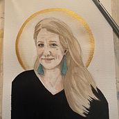 My project for course: Watercolor Portrait from a Photo. Een project van Traditionele illustratie, Aquarelschilderen y  Portrettekening van Lauren da Silva - 25.12.2023
