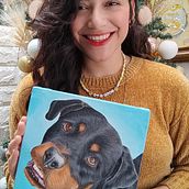 Retratos de Mascota por Cris Nares . % Cristina Nares tarafından hazırlanan Geleneksel illüstras, on, Tablo, Akrilik Bo, ama, Yağlıbo, Ve a Resim projesi - 12.23.2023
