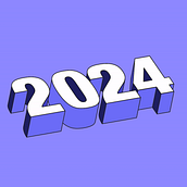 Typography Course - Happy New Year 2024. Motion Graphics, Animation, T, pograph, 3D Animation, Kinetic T, and pograph project by Or Shabtay - 12.27.2023