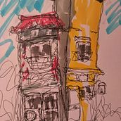 My project for course: Expressive Architectural Sketching with Colored Markers. Sketching, Drawing, Architectural Illustration, Sketchbook & Ink Illustration project by keelam17 - 12.27.2023