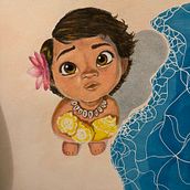 Baby Moana and Joe Gardner by janelane. Traditional illustration project by Jane Lane - 12.27.2023