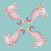 Axolotls. Un progetto di Disegno digitale e Illustrazione digitale di Andrea White - 09.09.2023