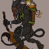Krampus Coloring. Digital Painting project by Casey Bowker - 12.28.2023