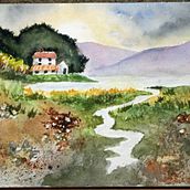 My project for course: Watercolor Landscapes: Experimental Tools and Techniques. Fine Arts, Painting, and Watercolor Painting project by jackie_francis - 12.27.2023