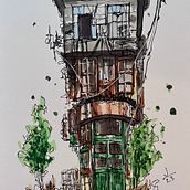 My project for course: Expressive Architectural Sketching with Colored Markers. Sketching, Drawing, Architectural Illustration, Sketchbook & Ink Illustration project by paul.judkins - 12.25.2023