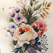 kwiaty. Un proyecto de Ilustración tradicional, Ilustración naturalista				, Ilustración botánica y Pintura a la acuarela de Hania G - 30.12.2023
