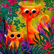 Cats - Gareth Lucas Style. Een project van Craft, Ontwerp van personages,  Beeldende kunst, Grafisch ontwerp y Patroonontwerp van Colleen Nicole - 30.12.2023