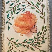 My project for course: Embroidered Portraits in Watercolor. Un proyecto de Pintura, Pintura a la acuarela, Bordado y Diseño textil de Jamie Graham - 31.12.2023