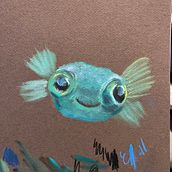 Pastel Pufferfish. Traditional illustration, Sketching, and Picturebook project by Norma - 01.01.2024